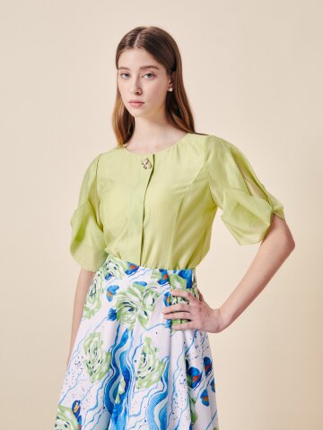 펄 오너먼트 쿠튀르 블라우스 