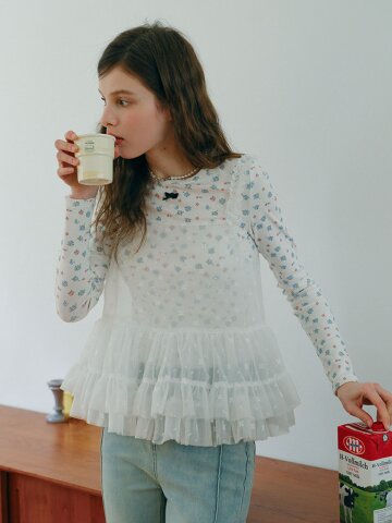 5/4 예약배송_Cest_Sheer tiered sleeveless camisole