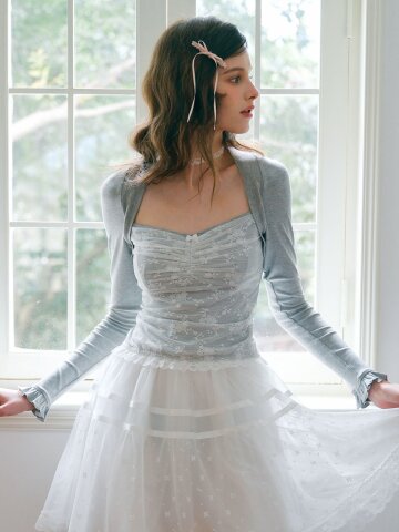 5/4 예약배송_Cest_Lace bolero style long sleeve top