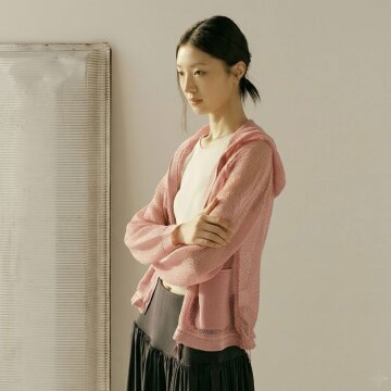 포인텔 오간자 니팅집업[핑크]