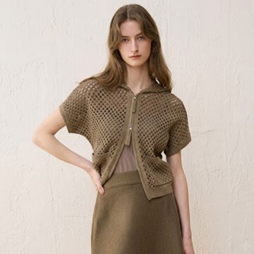 썸머 크로셰 점퍼[카키브라운]