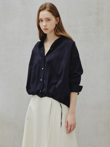 래더 스트라이프 스트링 블라우스 