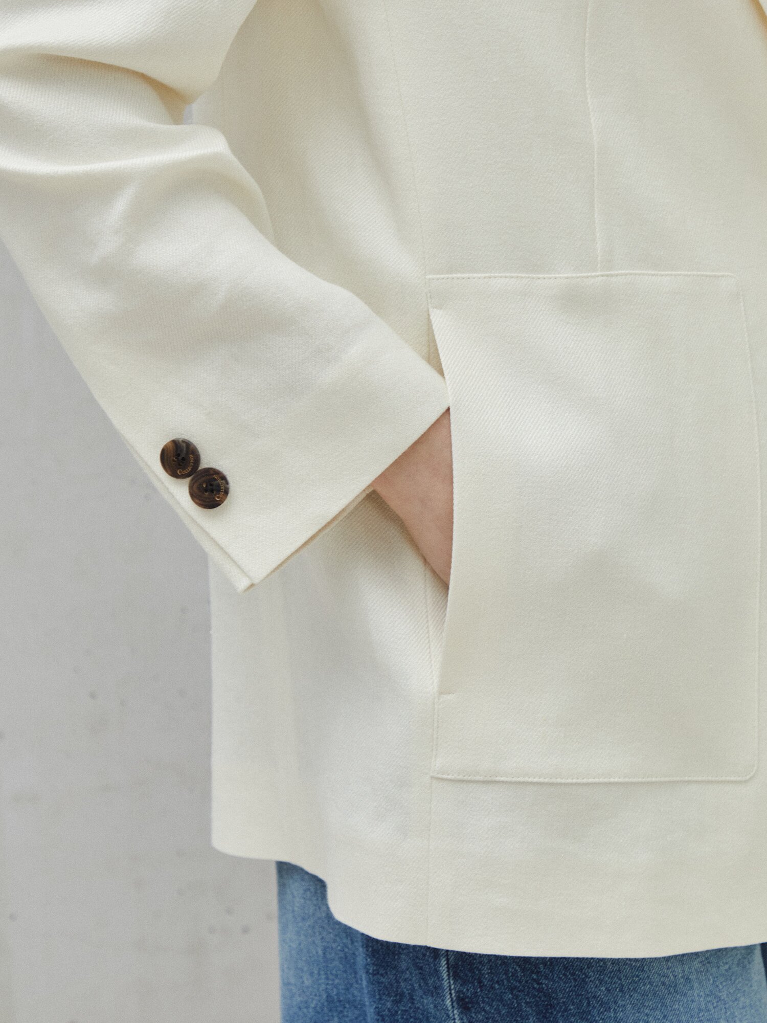 린넨 블렌드 오버 테일러드 재킷 (IVORY)