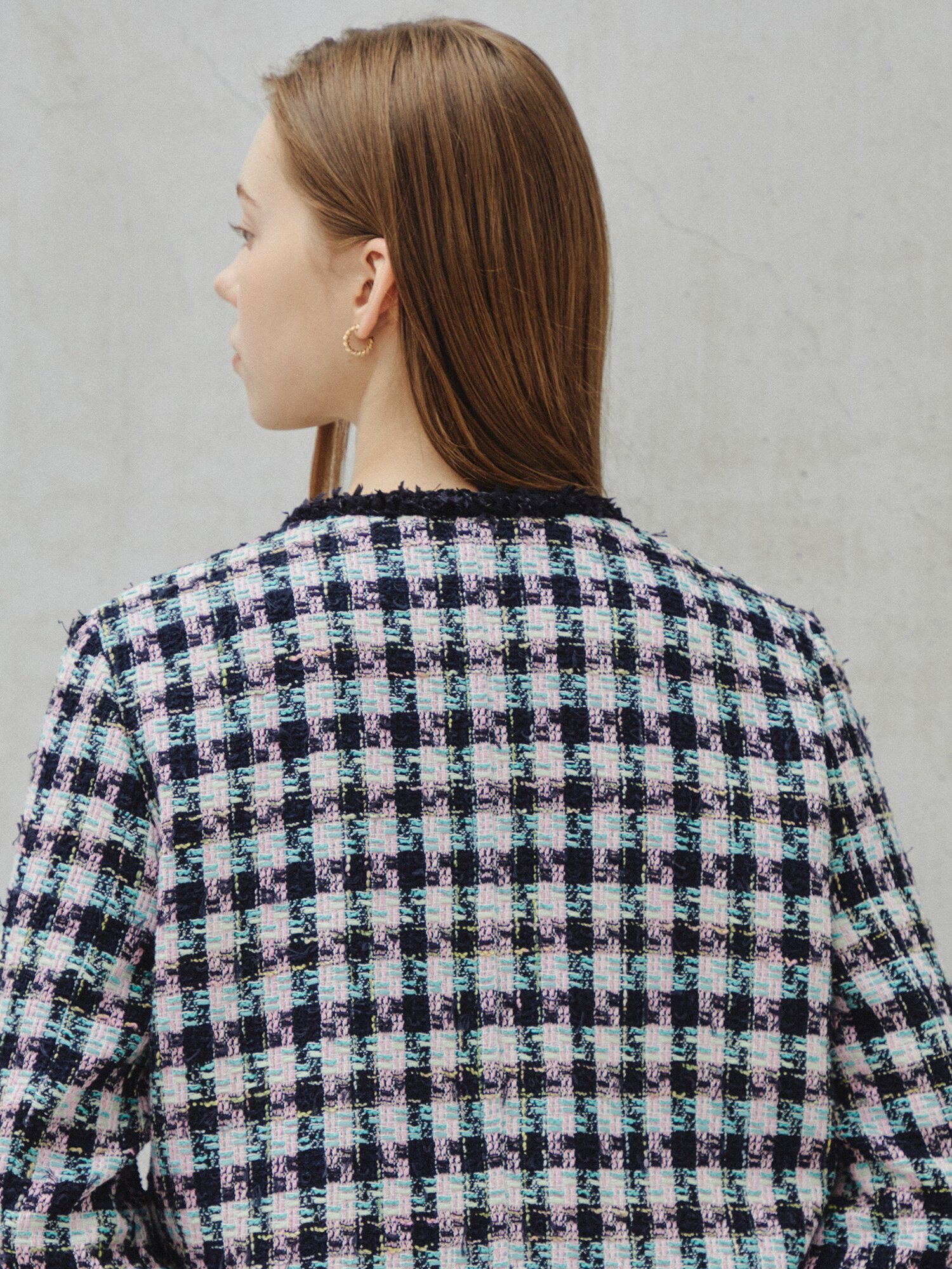 멀티 트위드 프린지 크롭 재킷 (MULTi COLOR)