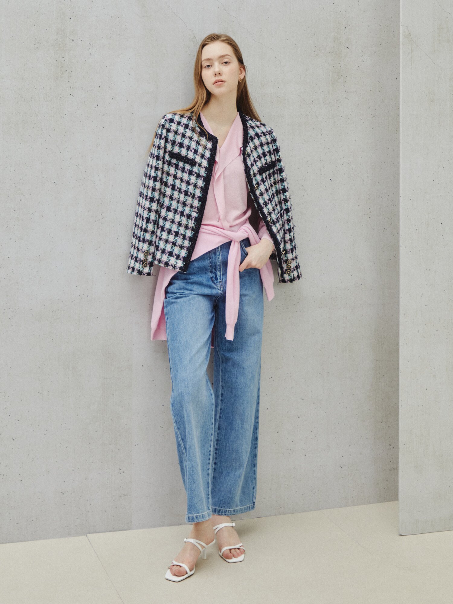 멀티 트위드 프린지 크롭 재킷 (MULTi COLOR)