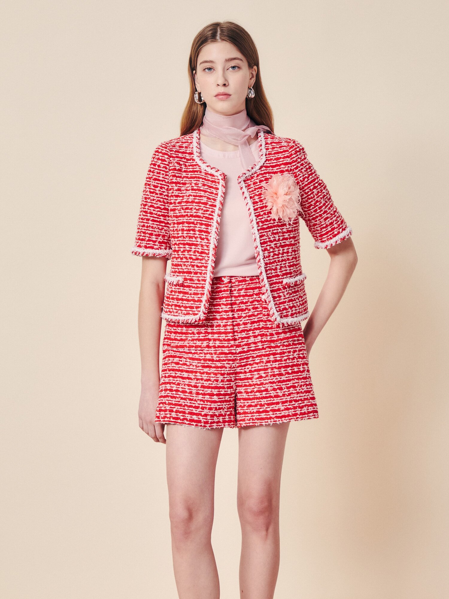 프렌치 트위드 쇼츠 슬랙스 (RED)