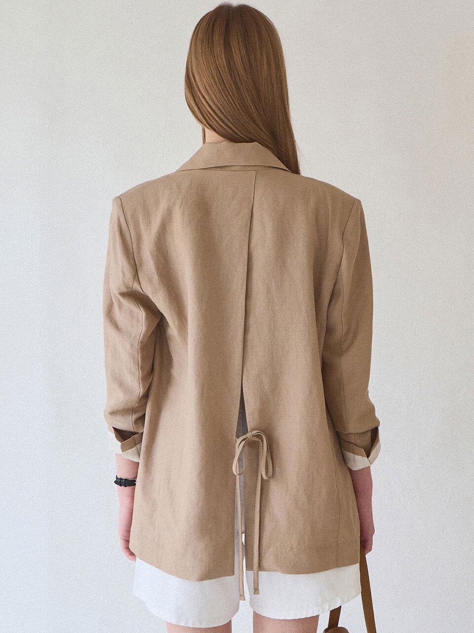 Turn up linen blazer_2 Colors