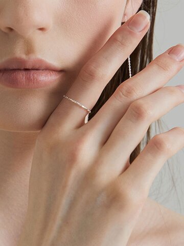 [Silver925] 컷팅 체인 레이어드 실반지