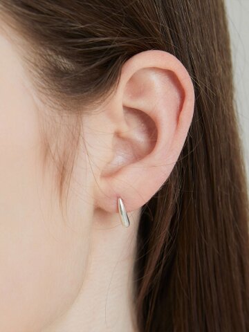 [Silver925] 물방울 고리 귀걸이