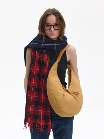 초승달 스웨이드 호보백_머스타드