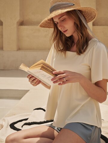 샌디 상하의 set 아이보리 블루