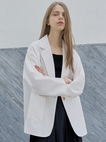 Overfit Basic Tailored Jacket -IVORY