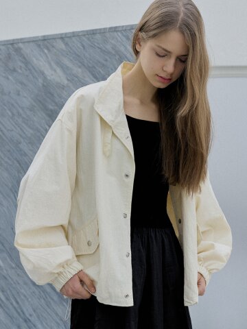 Nylon Windbreakert Jumper - CREAM