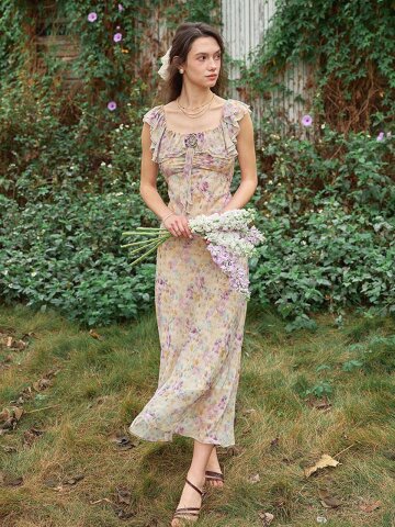 5/4 예약배송_SR_Paint blend floral dress