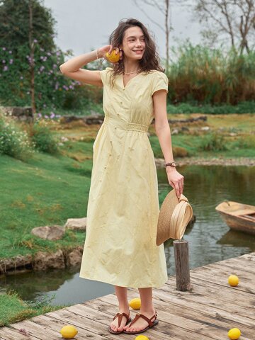 SR_Waist slim a-line dress