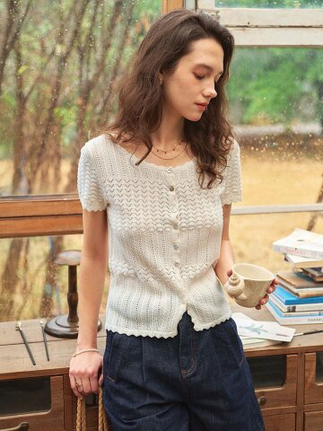 SR_Breathable knit cardigan_2color