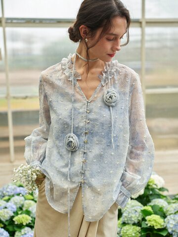 SR_Polka dot tulle blouse