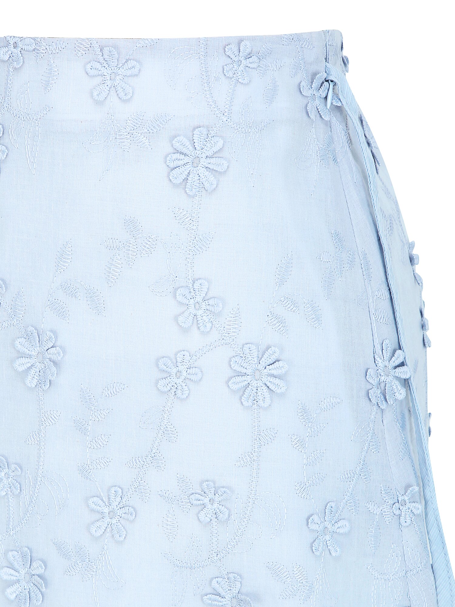 플라워 백 밴딩 A라인 스커트 (LIGHT BLUE)