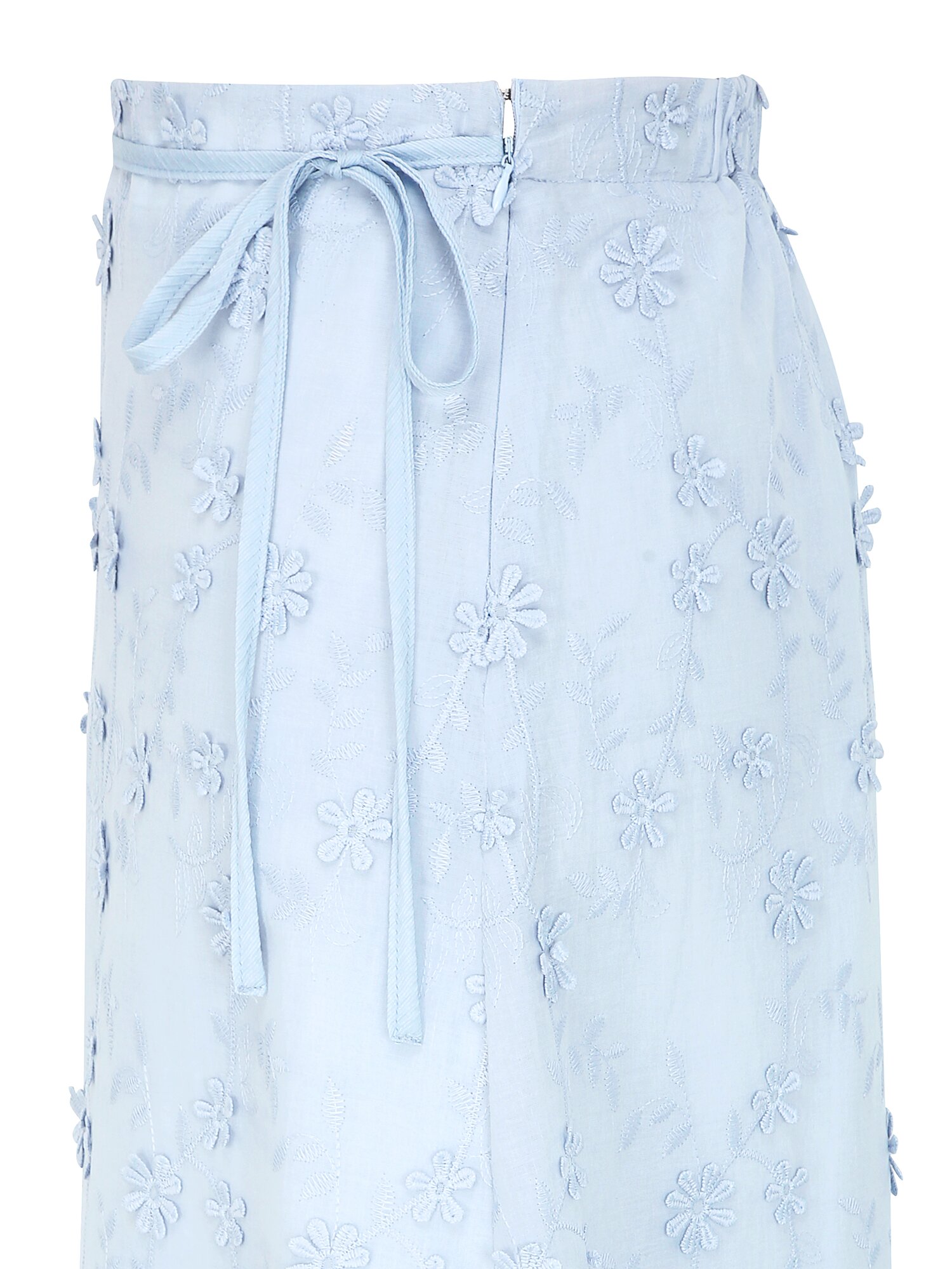 플라워 백 밴딩 A라인 스커트 (LIGHT BLUE)