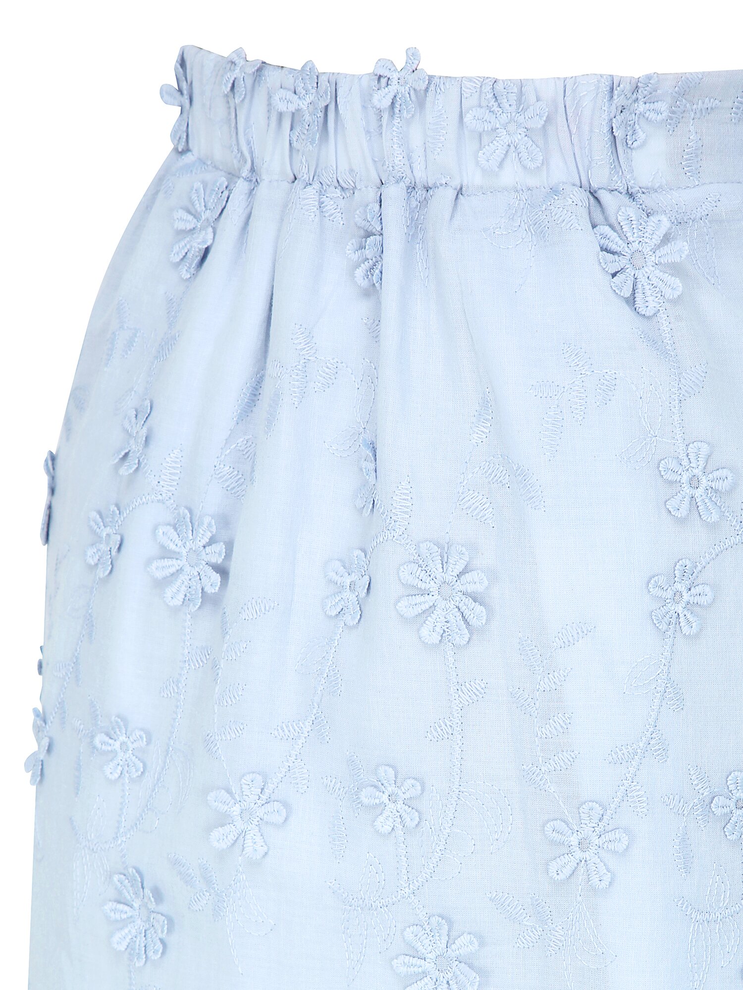 플라워 백 밴딩 A라인 스커트 (LIGHT BLUE)