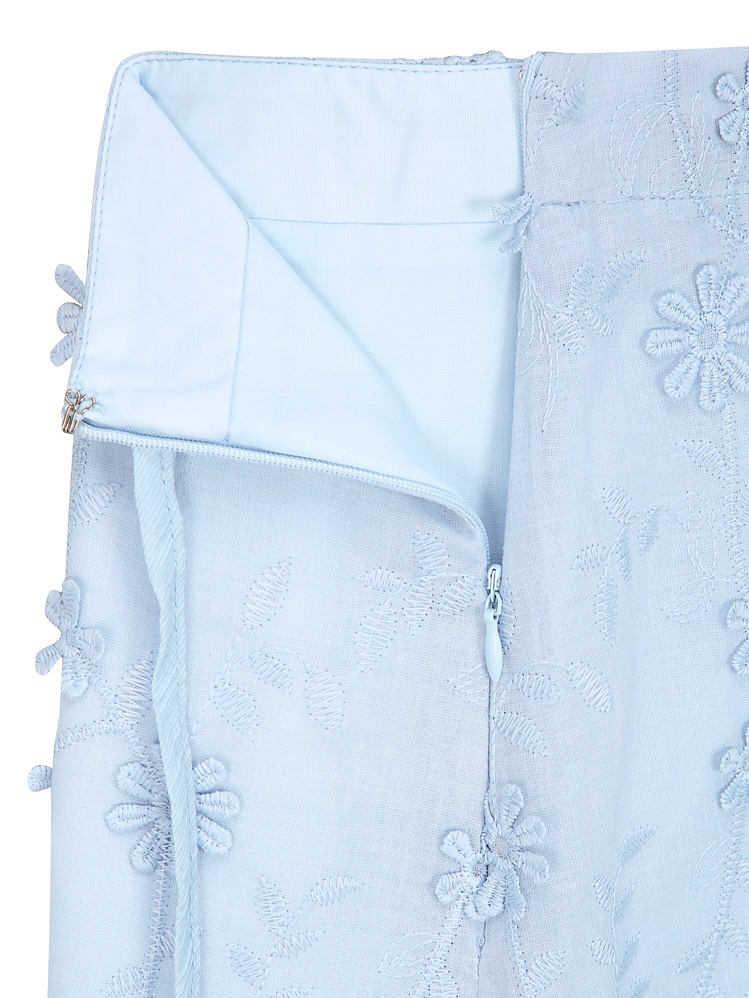 플라워 백 밴딩 A라인 스커트 (LIGHT BLUE)