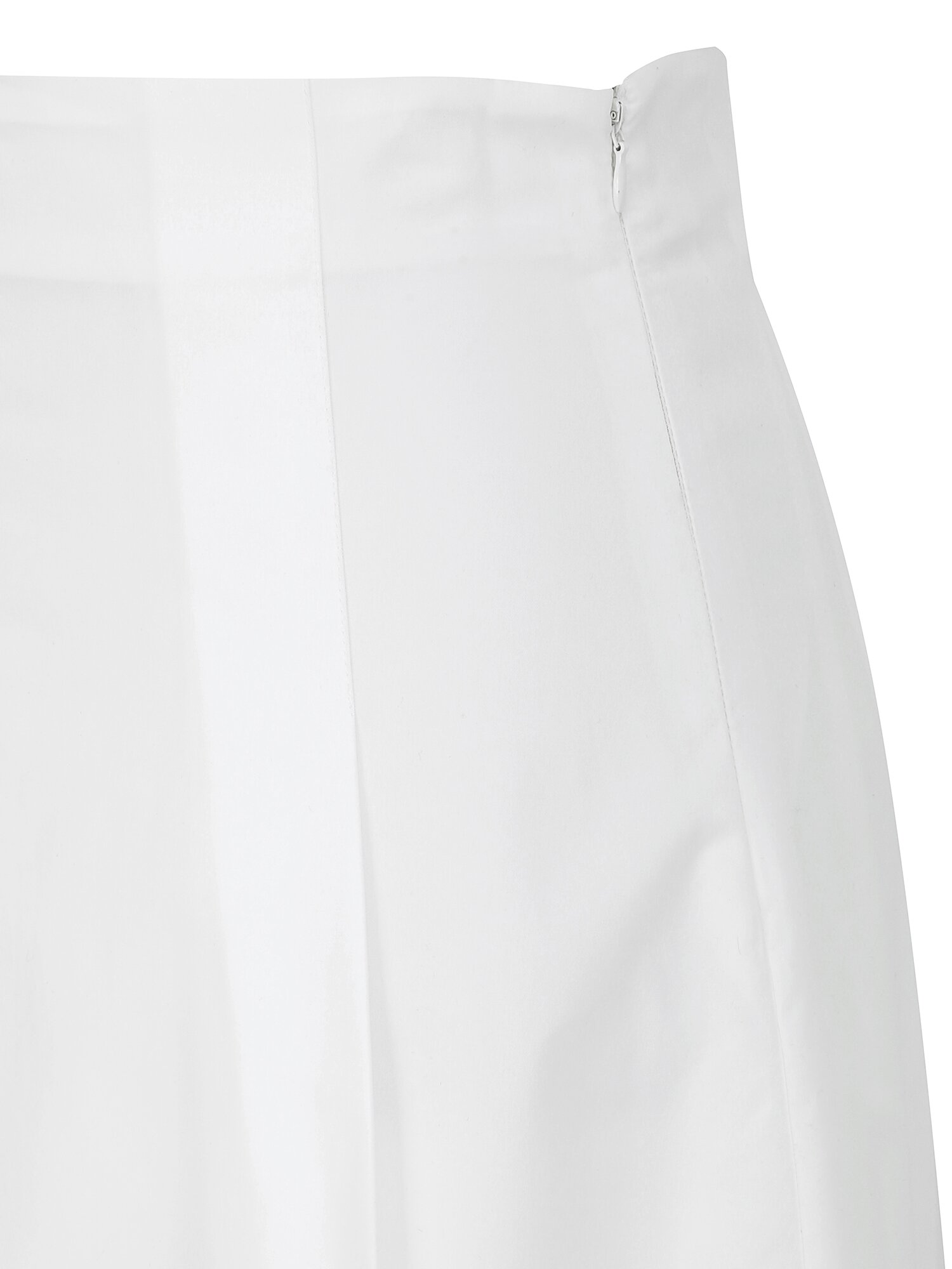 백 리본 플리츠 미디 스커트 (WHITE)
