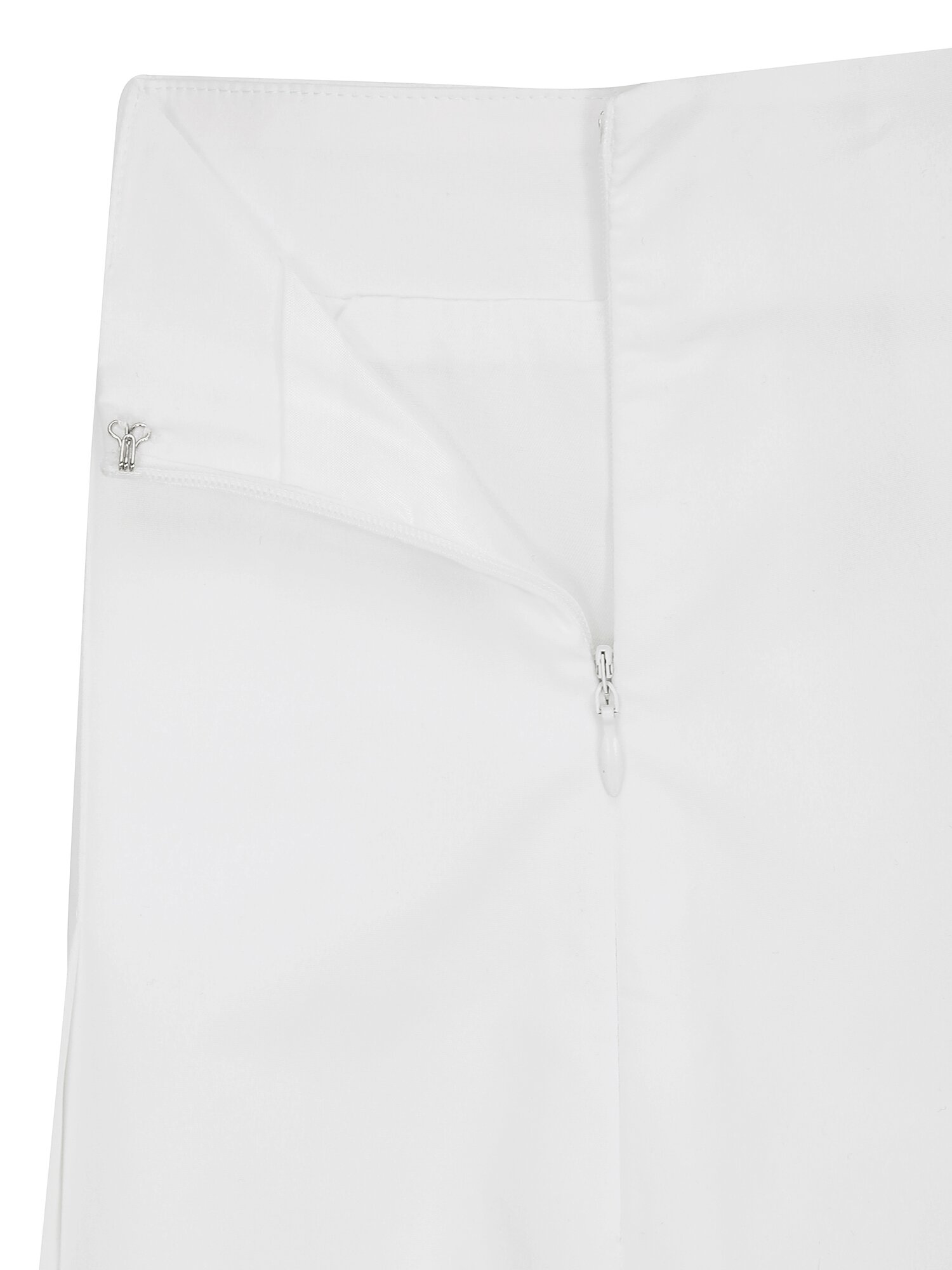 백 리본 플리츠 미디 스커트 (WHITE)
