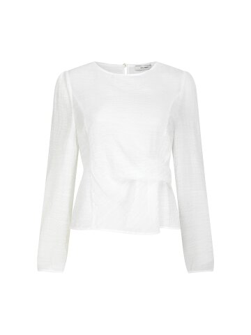 언밸런스 턱 벨트 장식 블라우스 