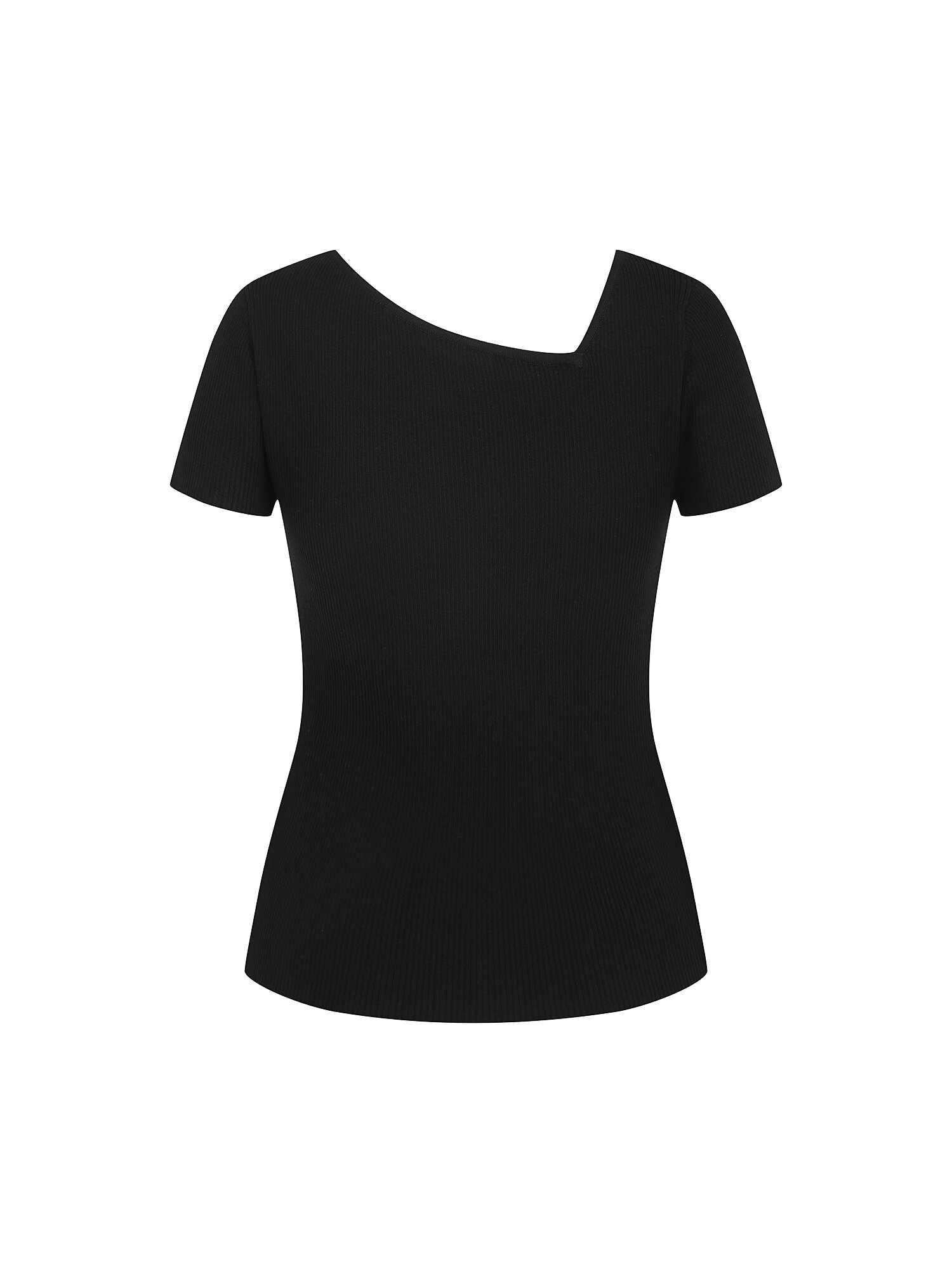 언밸런스 버튼 장식 풀오버 니트 (BLACK)