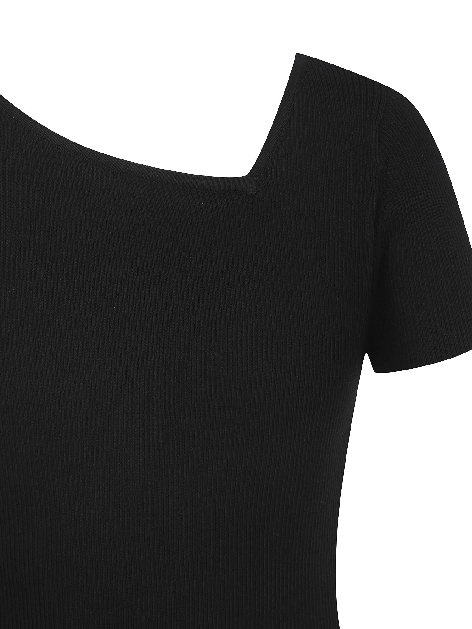 언밸런스 버튼 장식 풀오버 니트 (BLACK)