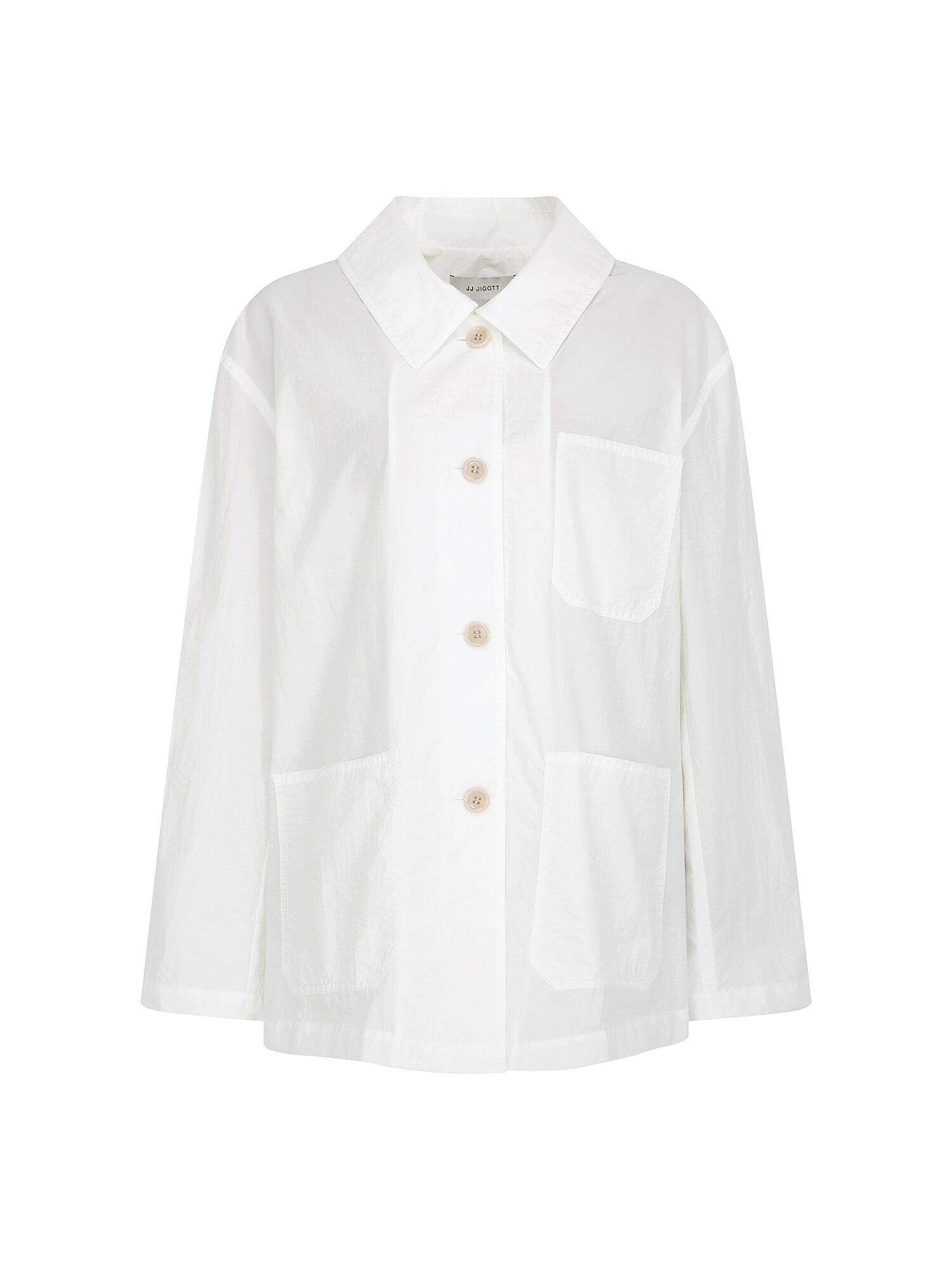 오버핏 코튼 포켓 셔츠 재킷 (WHITE)