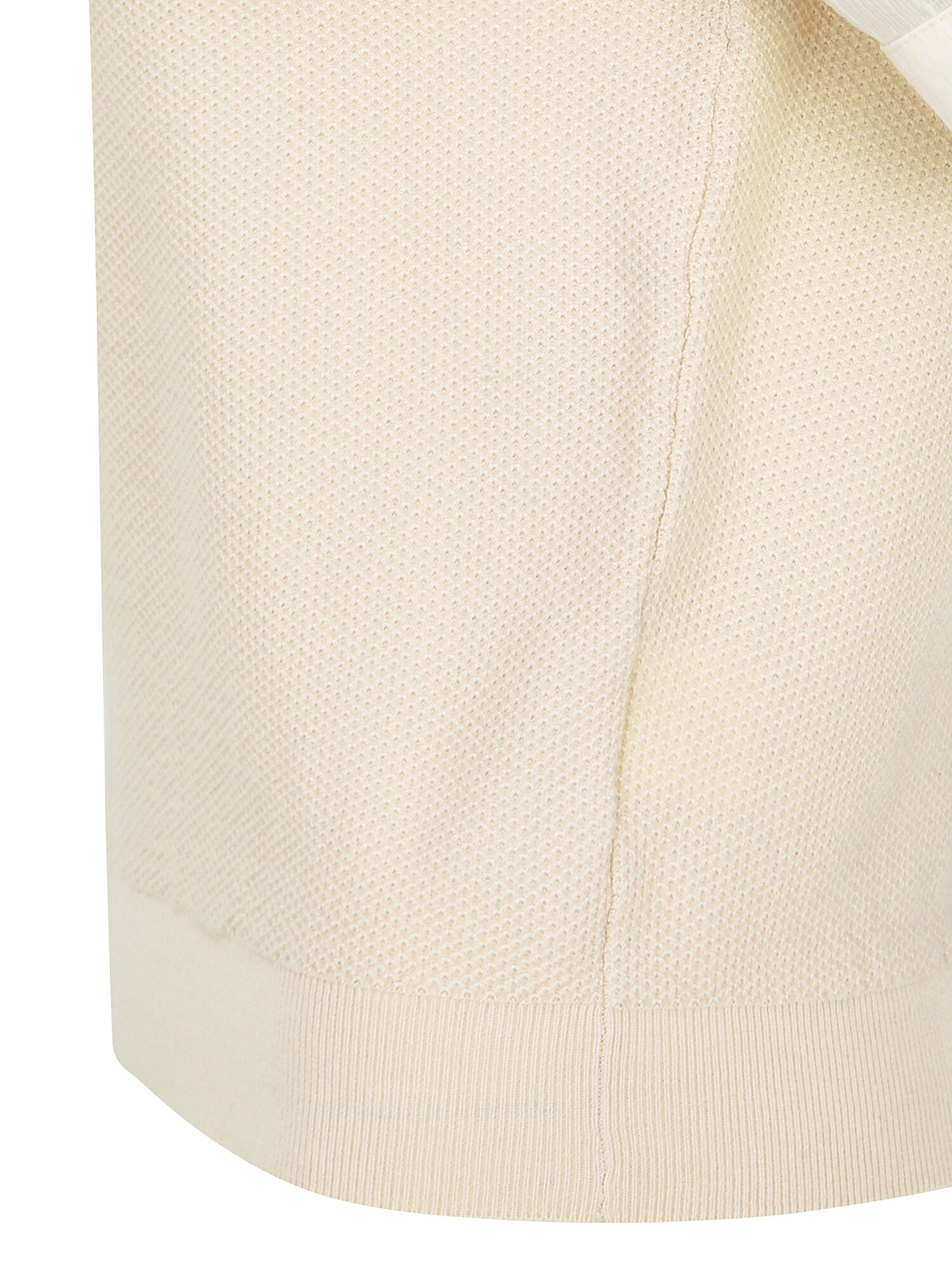 니트 배색 리본넥 블라우스 (BEIGE)