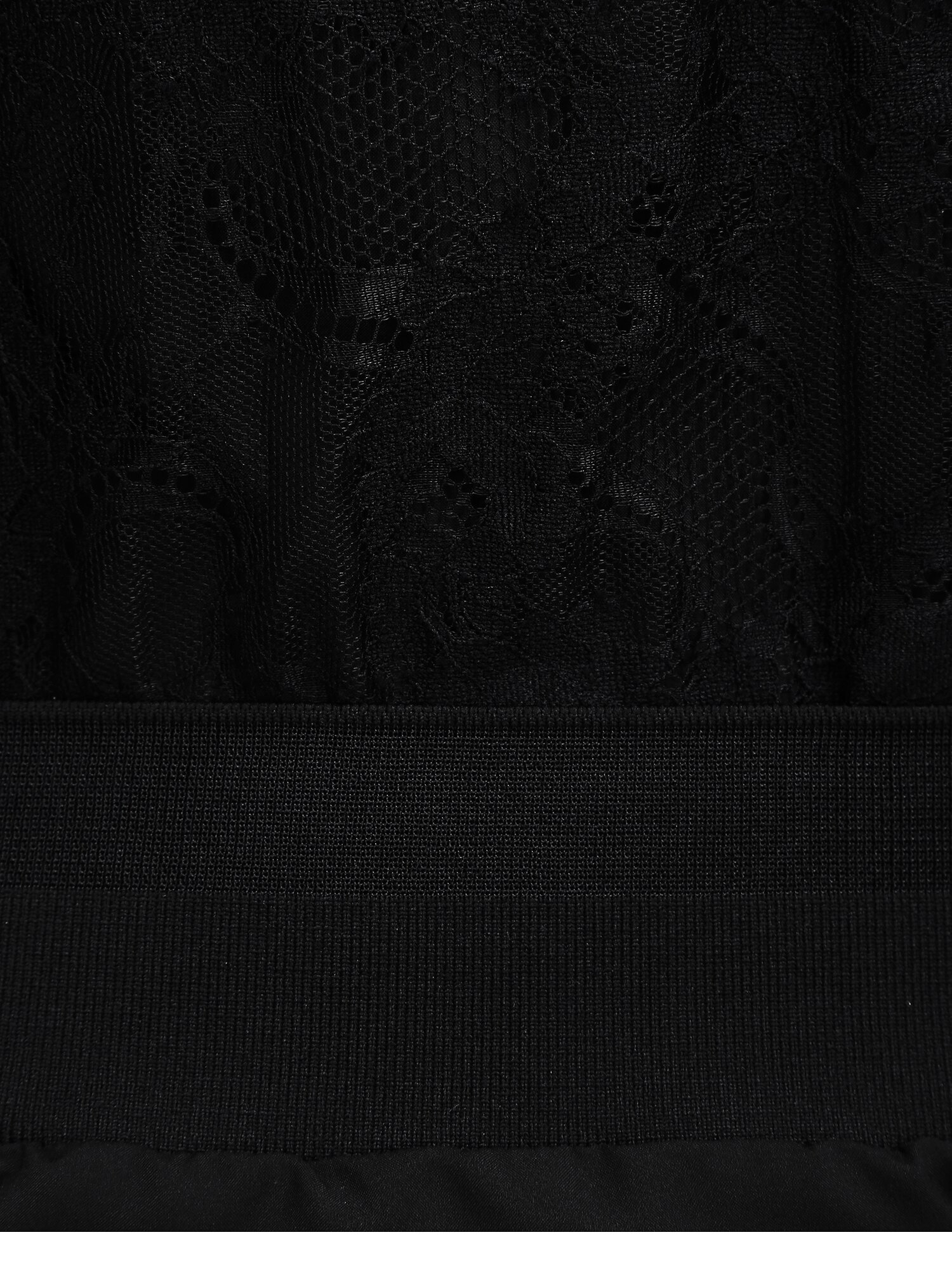레이스 로고 자수 크롭 블라우스 (BLACK)