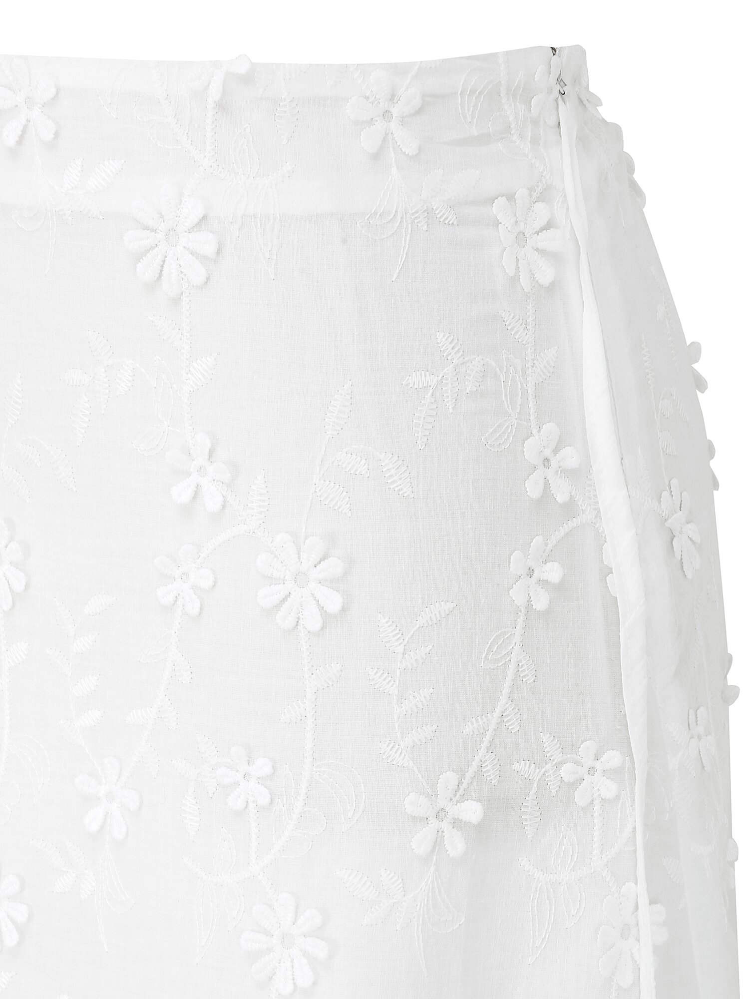 플라워 백 밴딩 A라인 스커트 (WHITE)