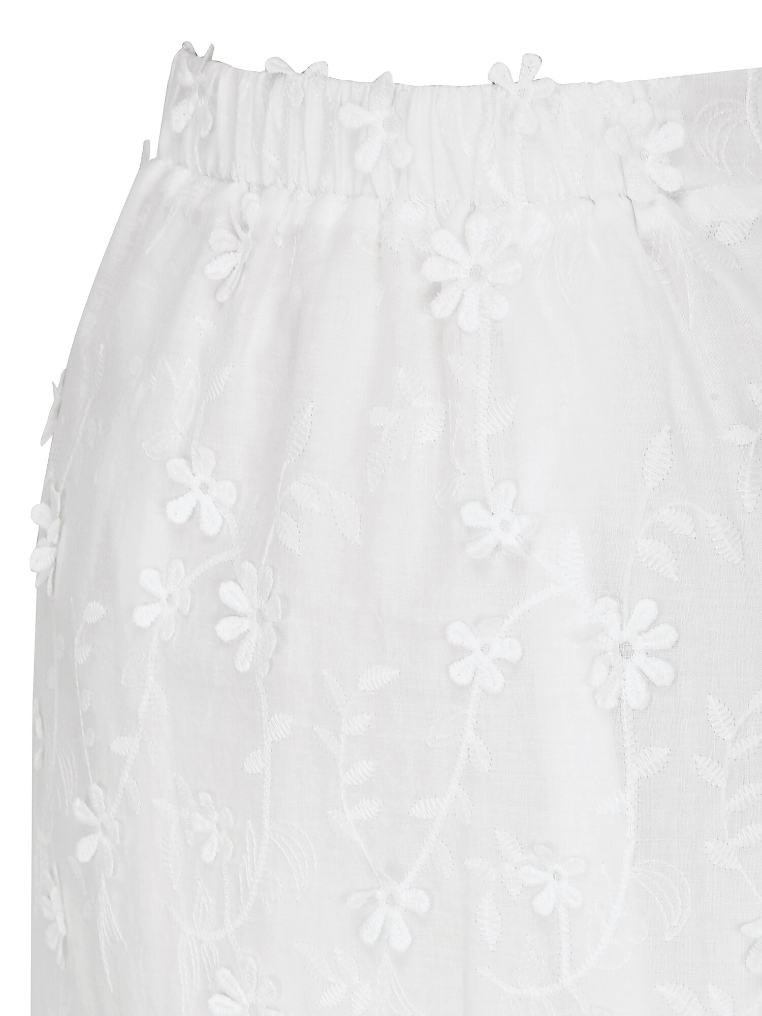 플라워 백 밴딩 A라인 스커트 (WHITE)