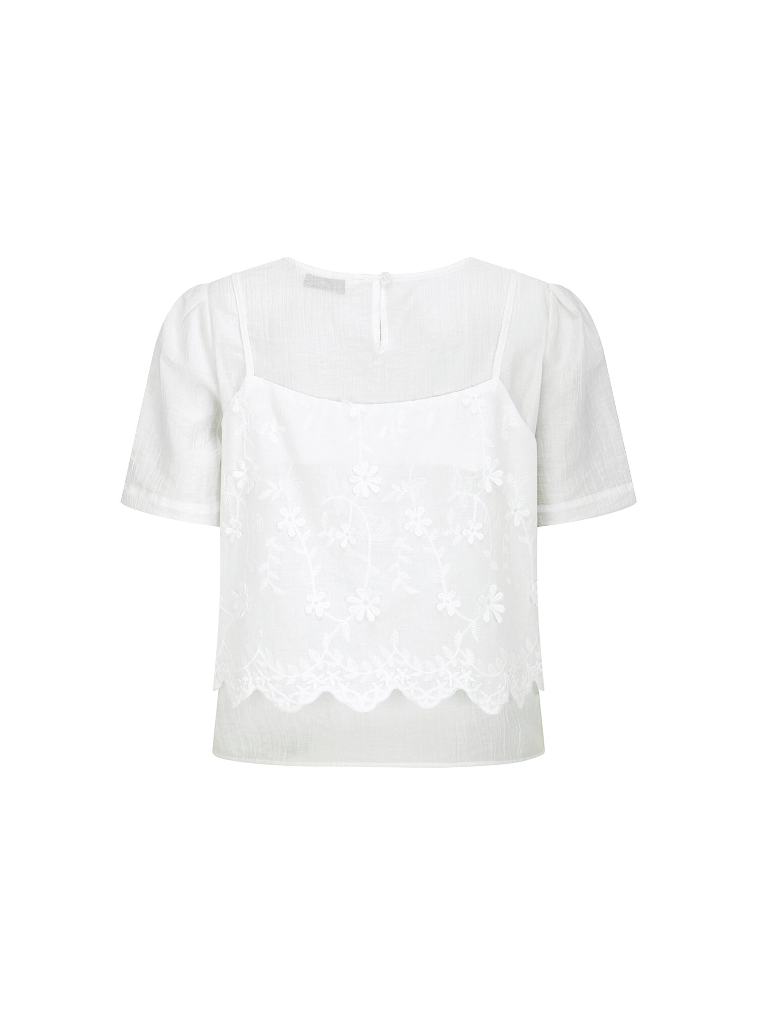 플라워 블라우스 +뷔스티에 세트 (WHITE)