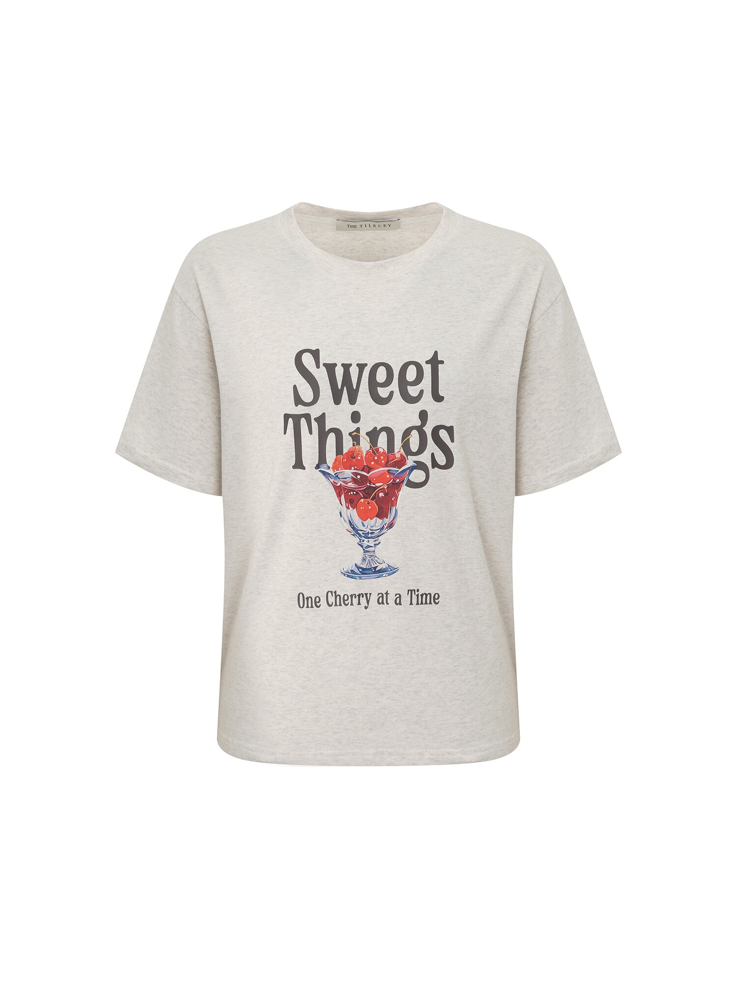 그래픽 라운드넥 티셔츠 (OATMEAL)