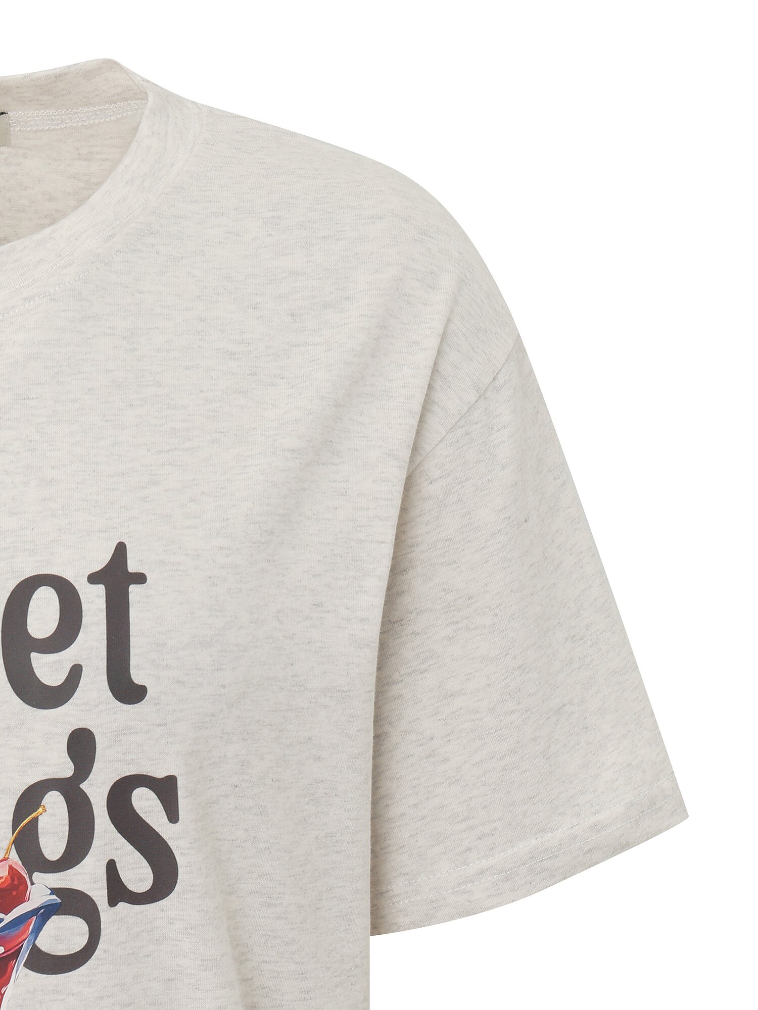 그래픽 라운드넥 티셔츠 (OATMEAL)