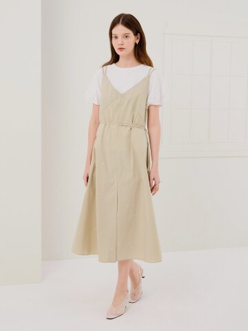 리본 자수 원피스 +블라우스 세트 