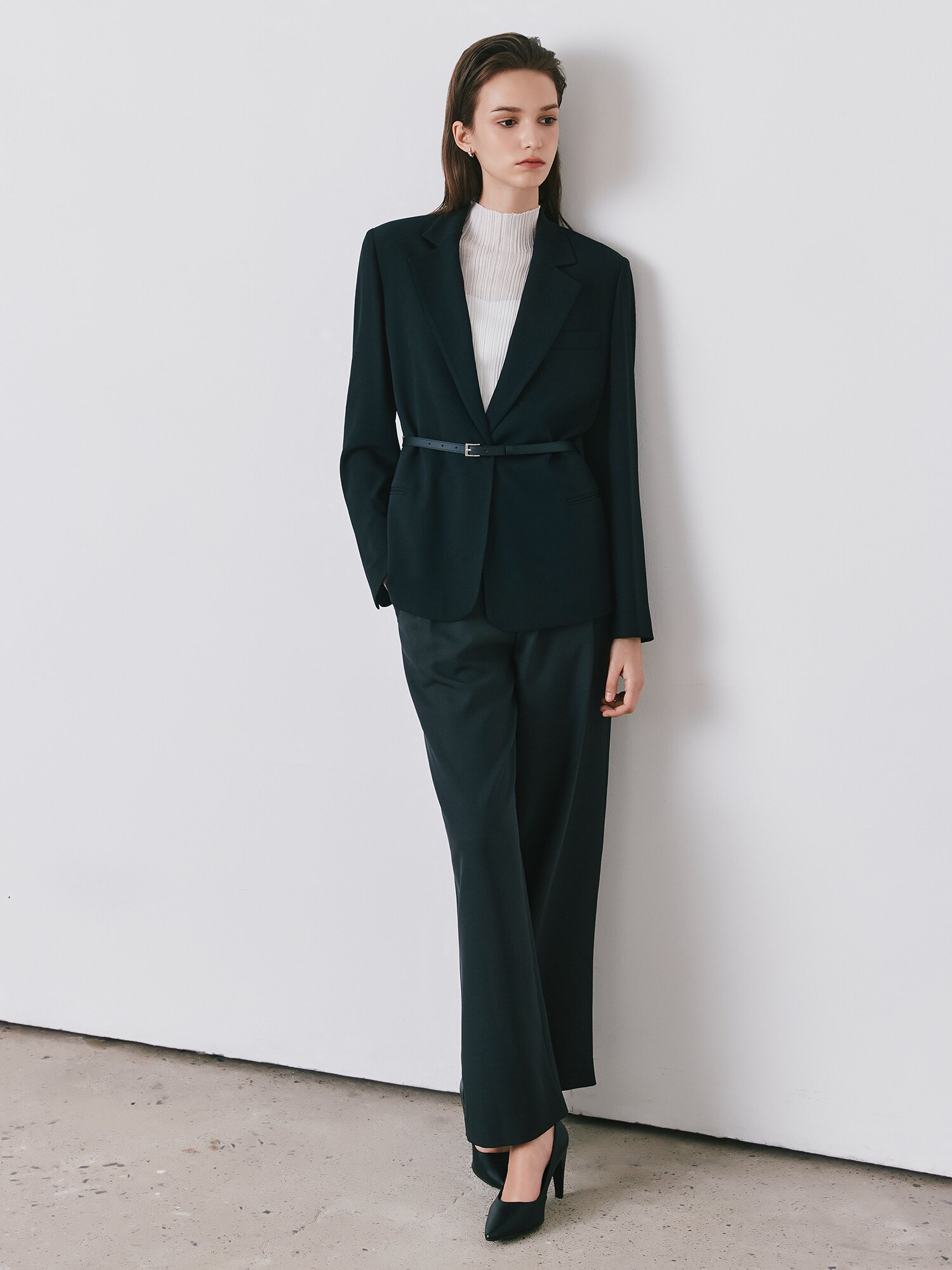 미니멀 테일러드 싱글 재킷 (BLACK)