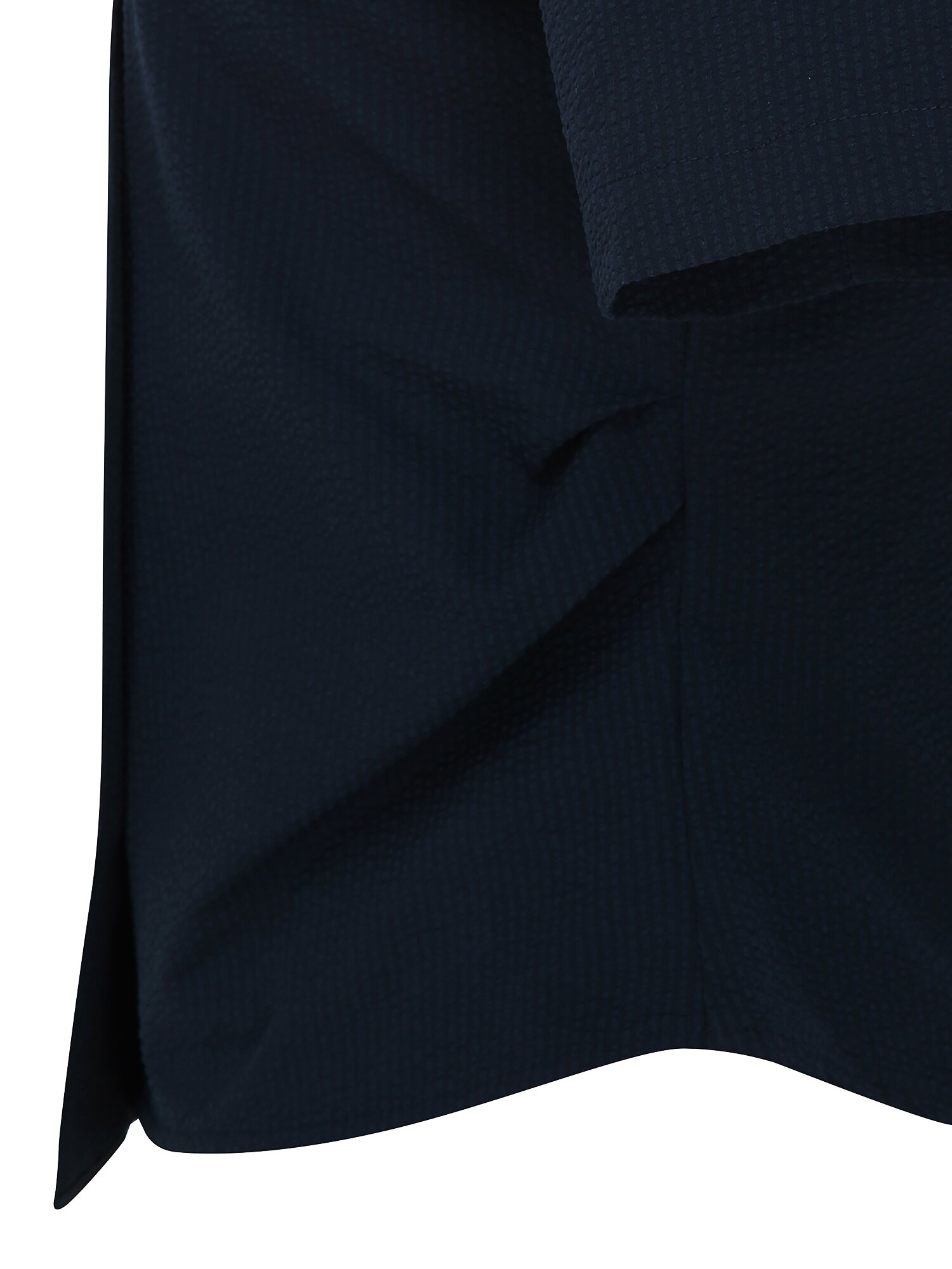 언밸런스 오픈 칼라 크롭 블라우스 (NAVY)