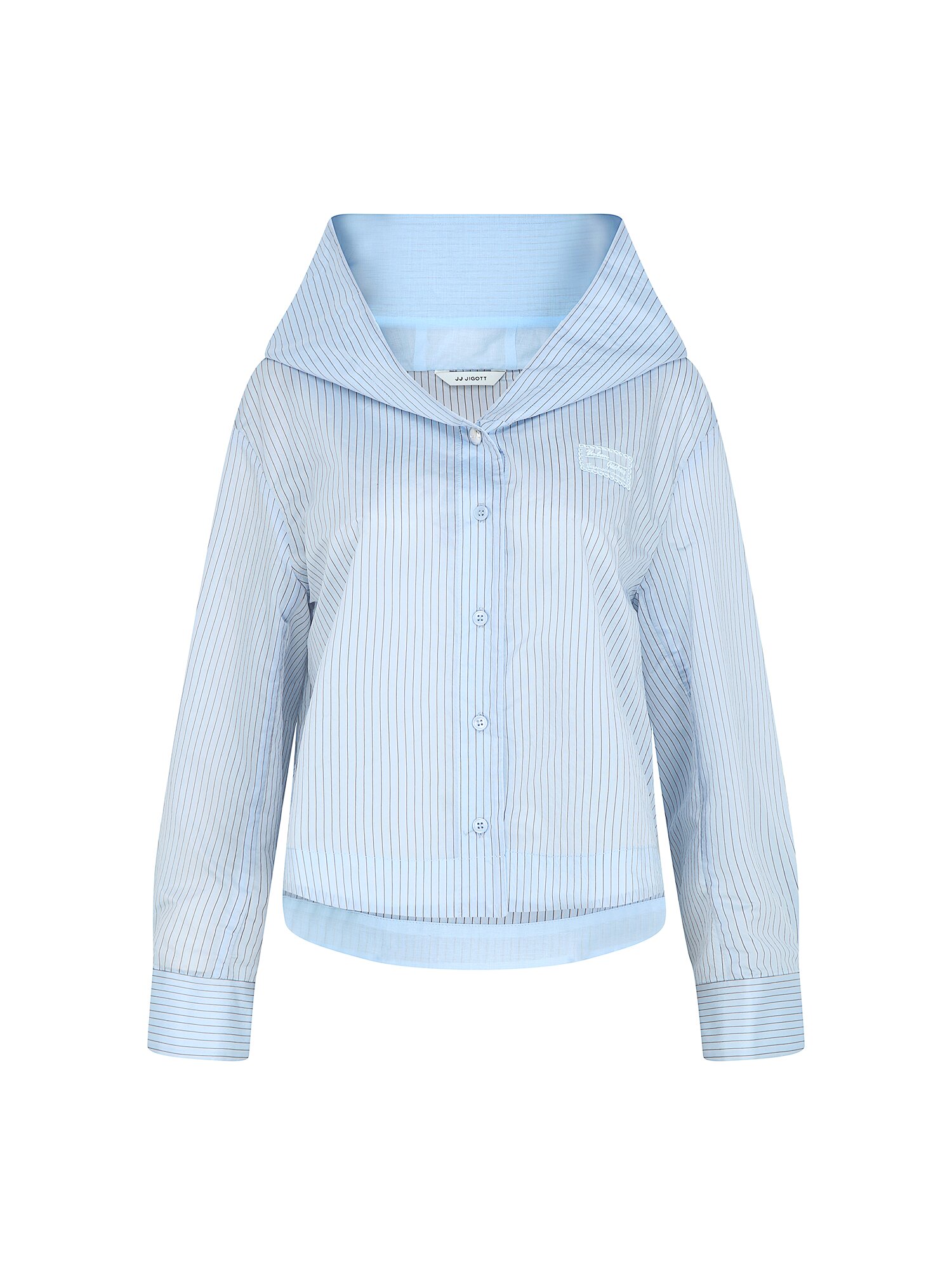 시스루 스트라이프 후드 점퍼 (STRIPE BLUE)