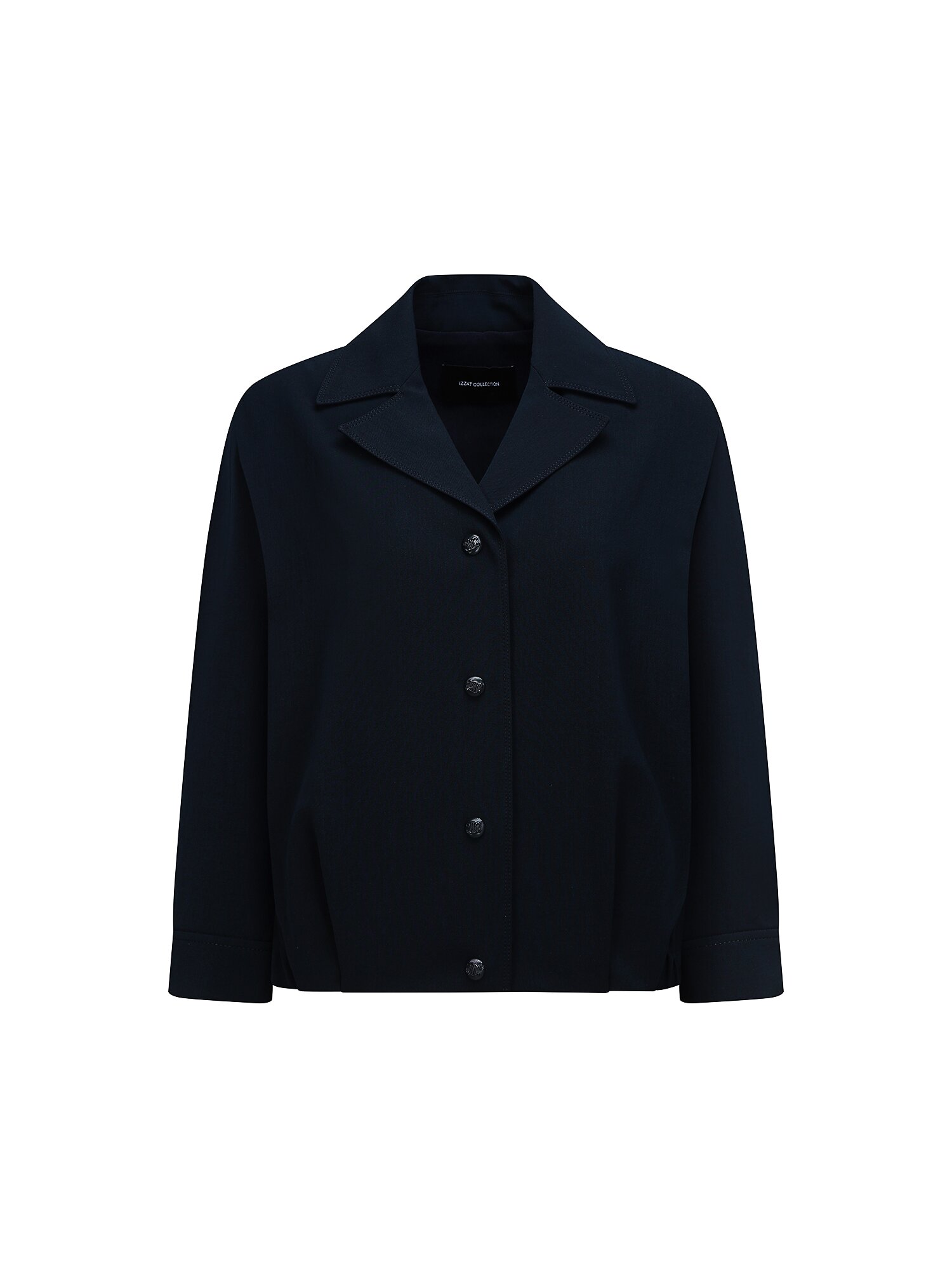 포멀 숄더 턱 오픈 칼라 재킷 (DARK NAVY)