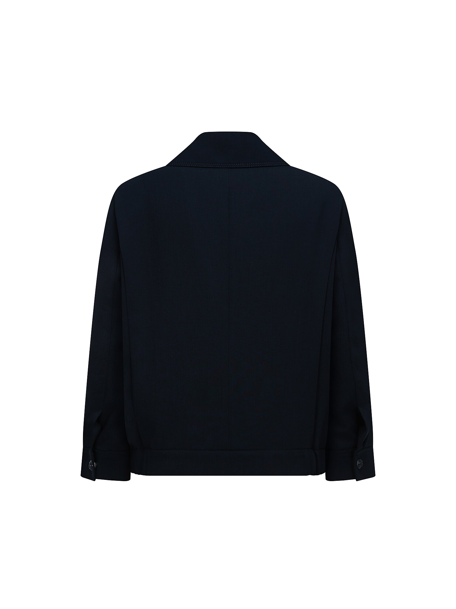 포멀 숄더 턱 오픈 칼라 재킷 (DARK NAVY)