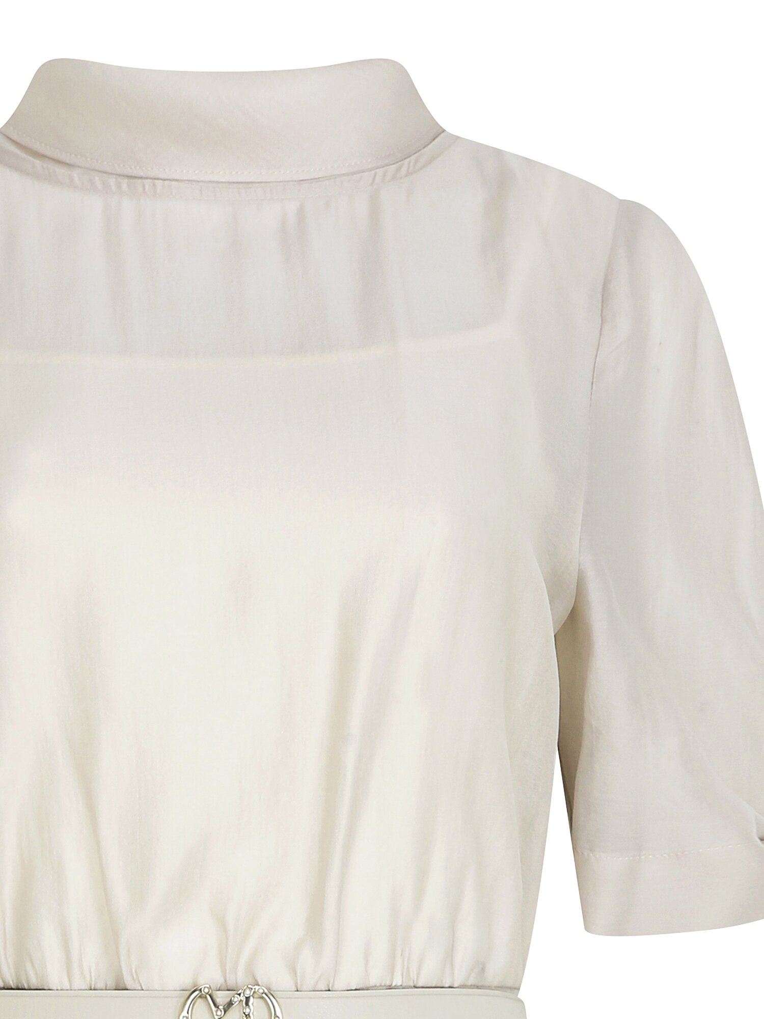 시스루 배색 H라인 원피스 (MELANGE GREY)