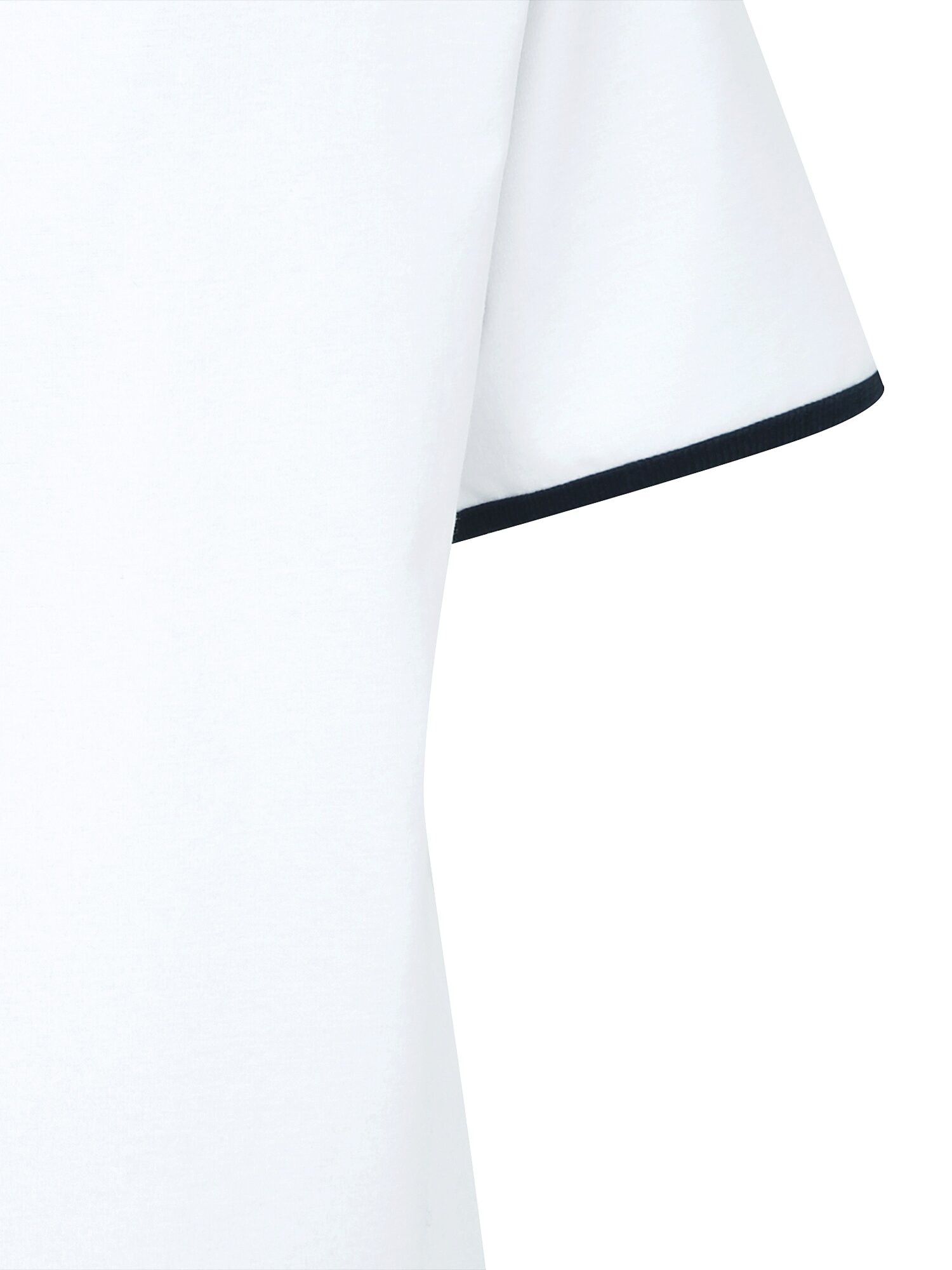 프린트 배색 라운드넥 티셔츠 (WHITE)