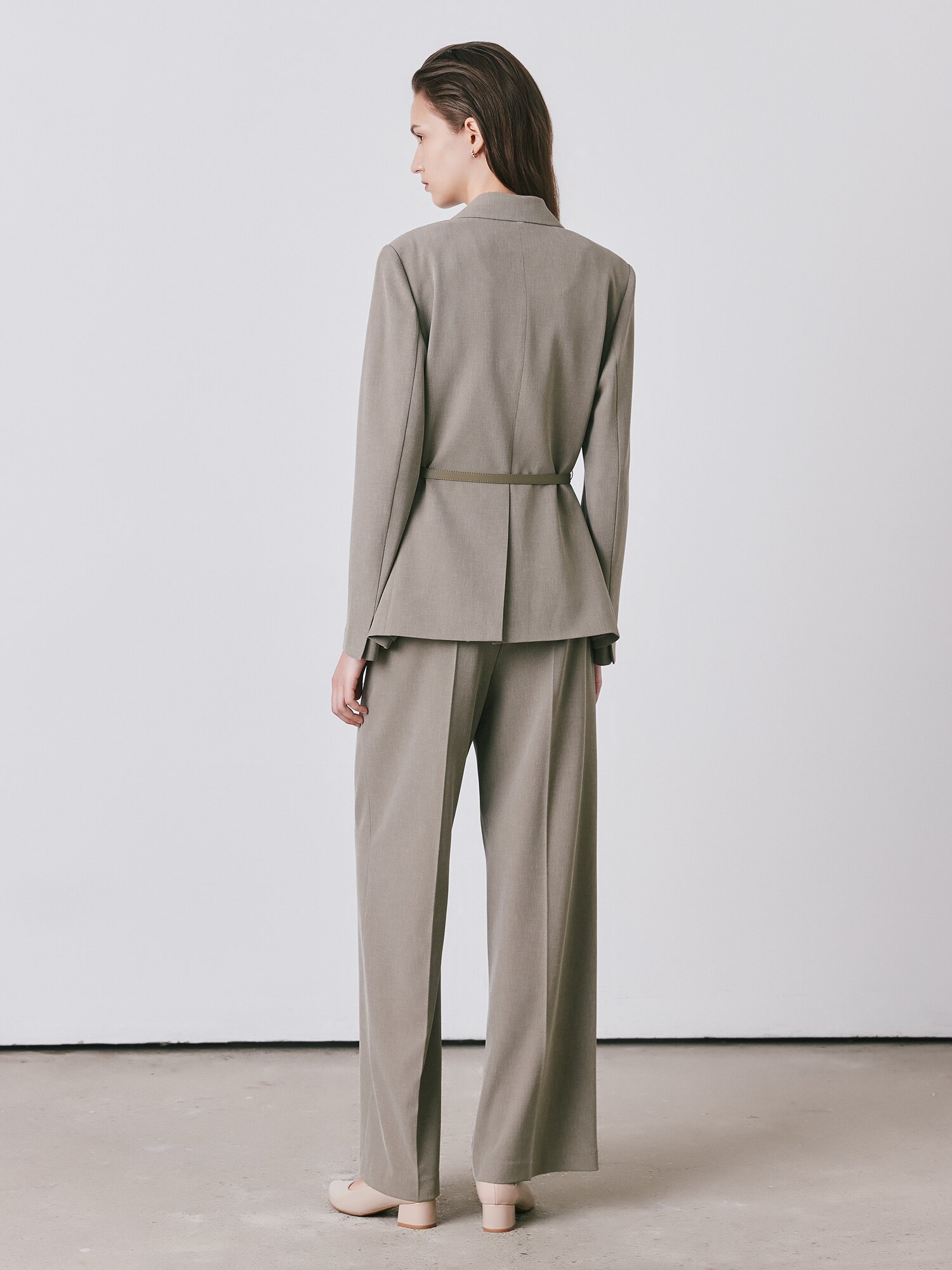 미니멀 테일러드 싱글 재킷 (DARK BEIGE)