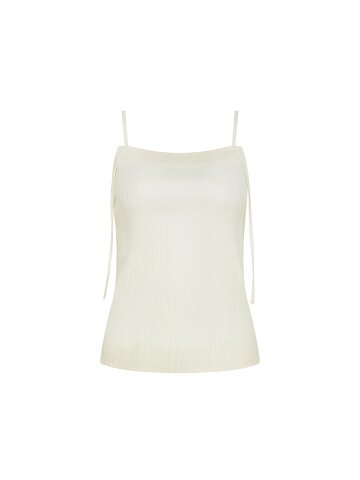 플리츠 슬리브리스 블라우스 