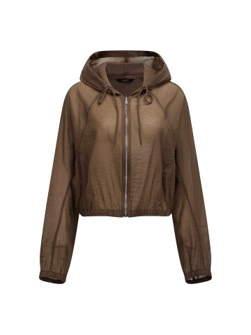 시스루 돌먼 후드 집업 점퍼 