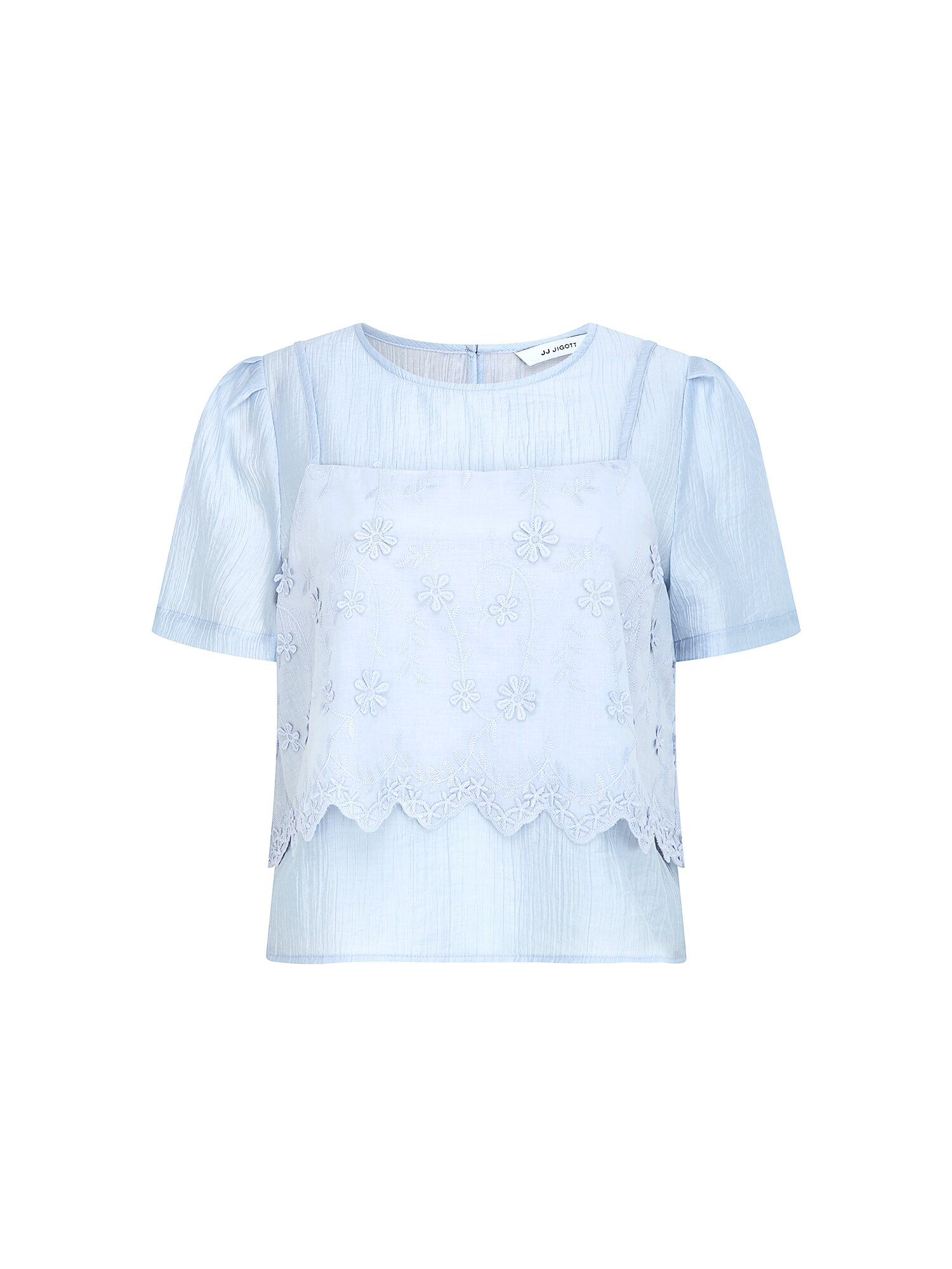 플라워 블라우스 +뷔스티에 세트 (LIGHT BLUE)